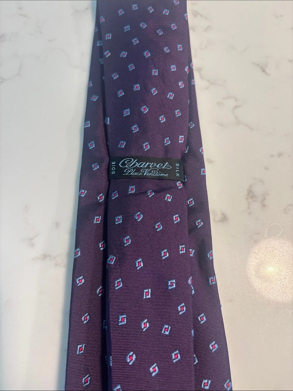 Charvet Purple Geometric Silk Tie